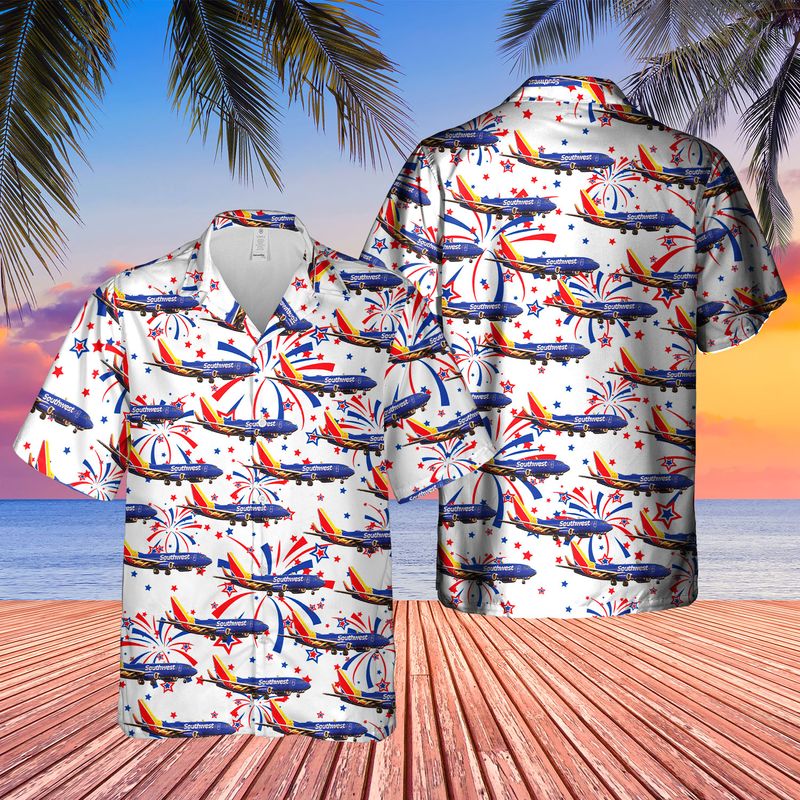 US Airlines 3 Boeing 737-7H4 4th of July Hawaiian Shirt, Patriotic Hawaiian Shirt for men HO3337