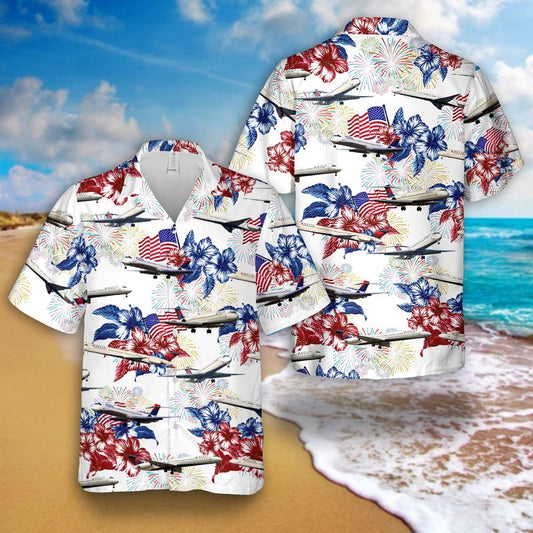 Delta Airlines MD-88 4th Of July Hawaiian Shirt HO3319