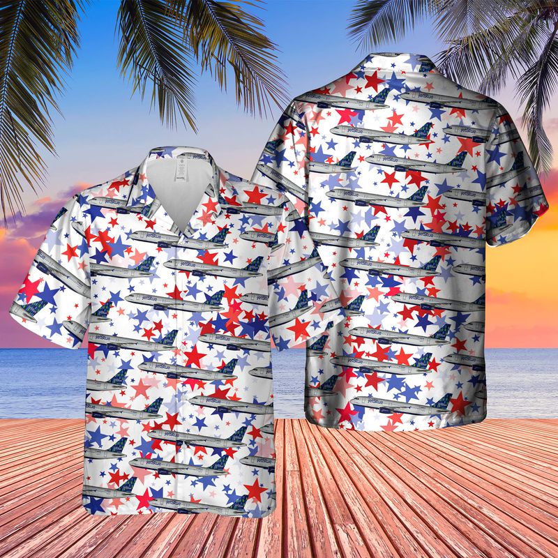 US Airlines 5 Airbus A320-232 4th of July Hawaiian Shirt, Patriotic Hawaiian Shirt for men HO3336