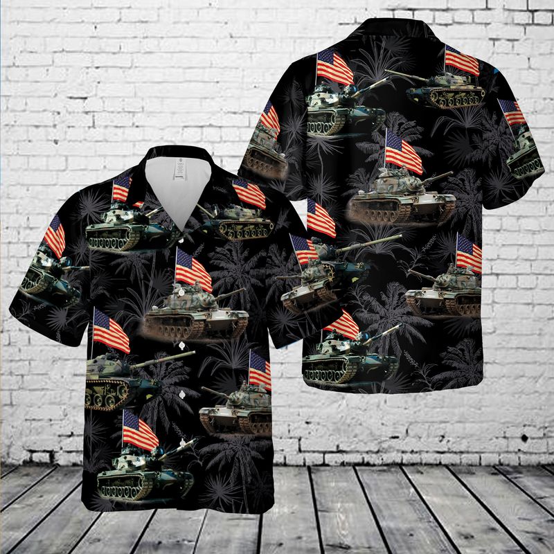 National Guard M60 Tank 4th Of July Hawaiian Shirt, Patriotic Hawaiian Shirt for men HO3321