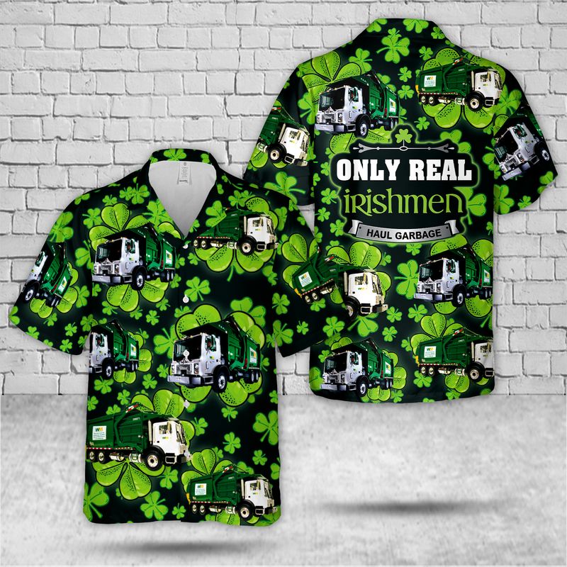 Waste Management, Patrick's Day Hawaiian Shirt, Hawaiian Shirt for Men Dad PO0038