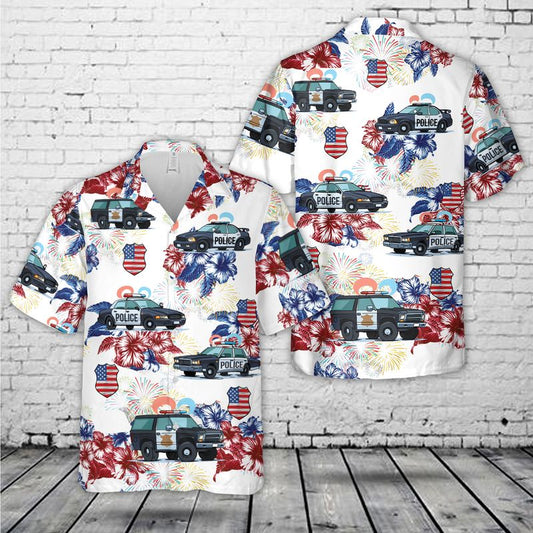 Police Truck hawaiian shirt, 4th Of July Hawaiian Shirt, Short Sleeve Hawaiian shirt for men HO3302