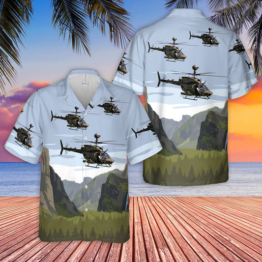 Us Army 82nd airborne Oh-58D Kiowa Warrior Hawaiian Shirt HO0254