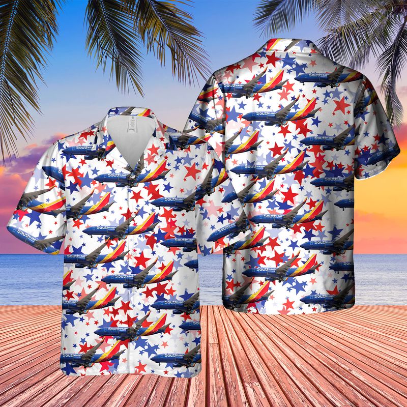 US Airlines 3 Boeing 737-7H4 4th of July Hawaiian Shirt, Patriotic Hawaiian Shirt for men HO3339