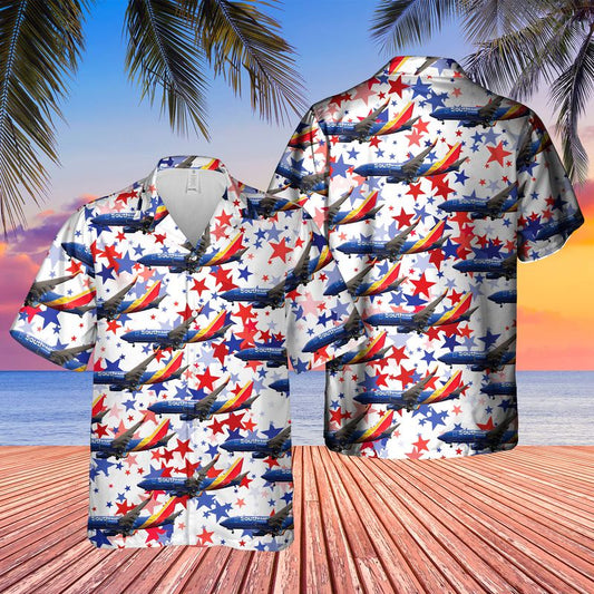 US Airlines 3 Boeing 737-7H4 4th of July Hawaiian Shirt, Patriotic Hawaiian Shirt for men HO3339