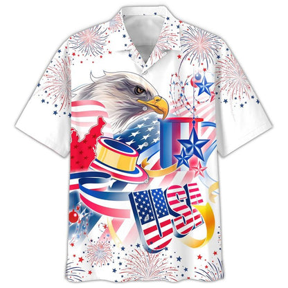 Cool Hawaiian Shirt With Usa Eagle Independence's Day Aloha Short Sleeve Hawaii Shirt For 4Th Of July HO5027