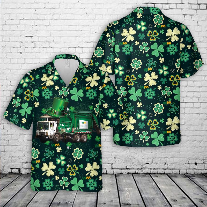 Waste Management, Patrick's Day Hawaiian Shirt, Hawaiian Shirt for Men Dad PO0038