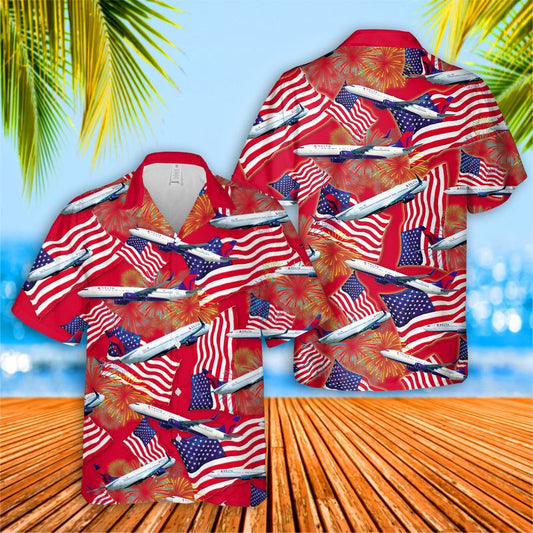 Delta Boeing 737-900ER (739) 4th Of July Hawaiian Shirt HO3317