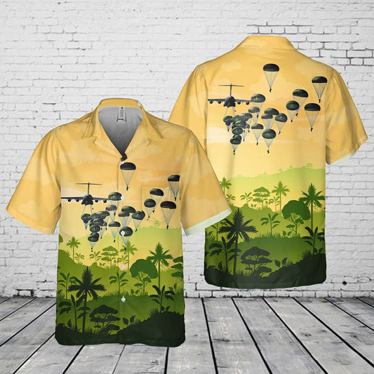 US Army Paratroopers With The 82nd Airborne Division Parachute Hawaiian Shirt HO0048