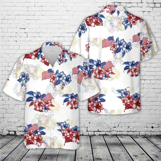 Red White And Blue, 4th Of July Hawaiian Shirt HO0052