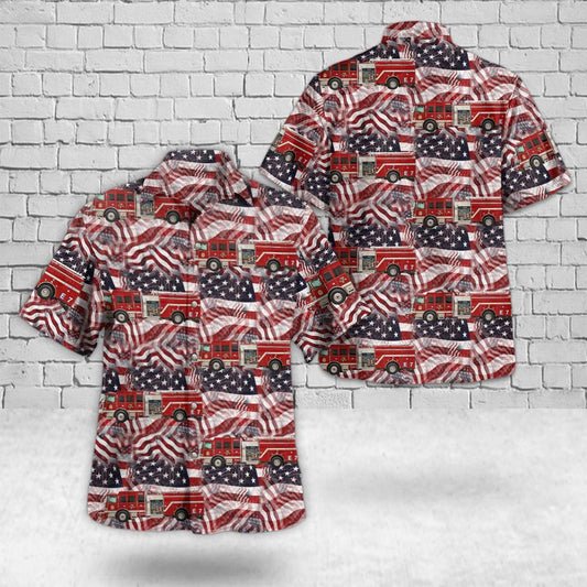 Statesville, North Carolina, Cool Springs Fire Department, 4th Of July Hawaiian Shirt HO3893