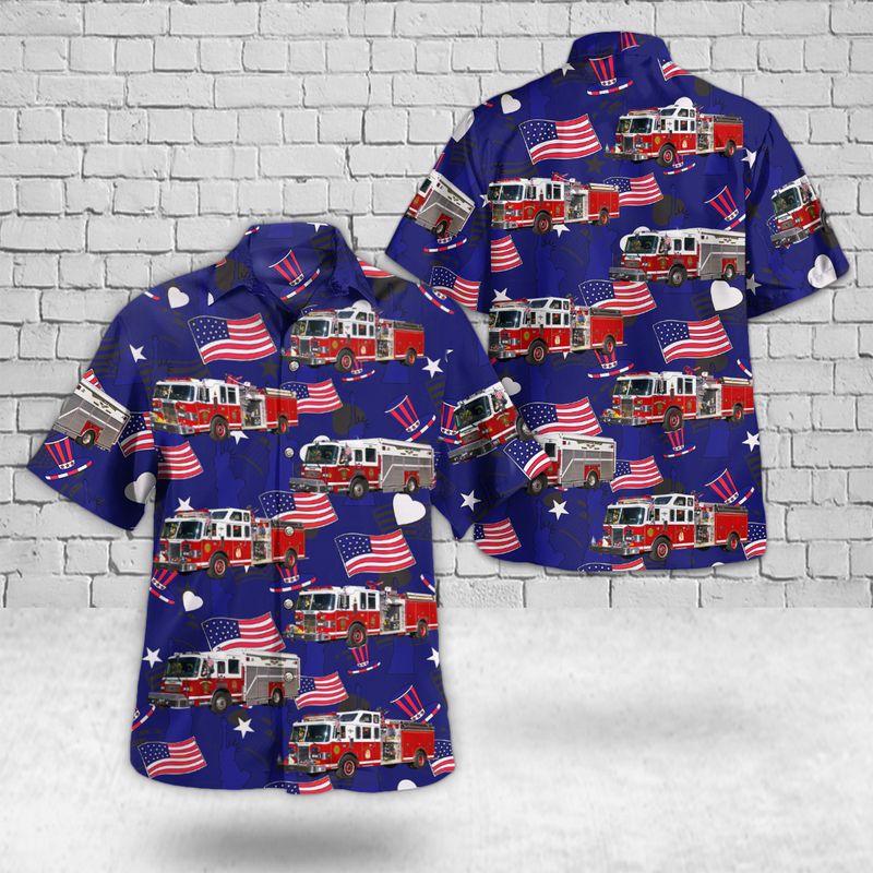 Rochelle Park, New Jersey, Rochelle Park Fire Department, 4th Of July Hawaiian Shirt HO3879