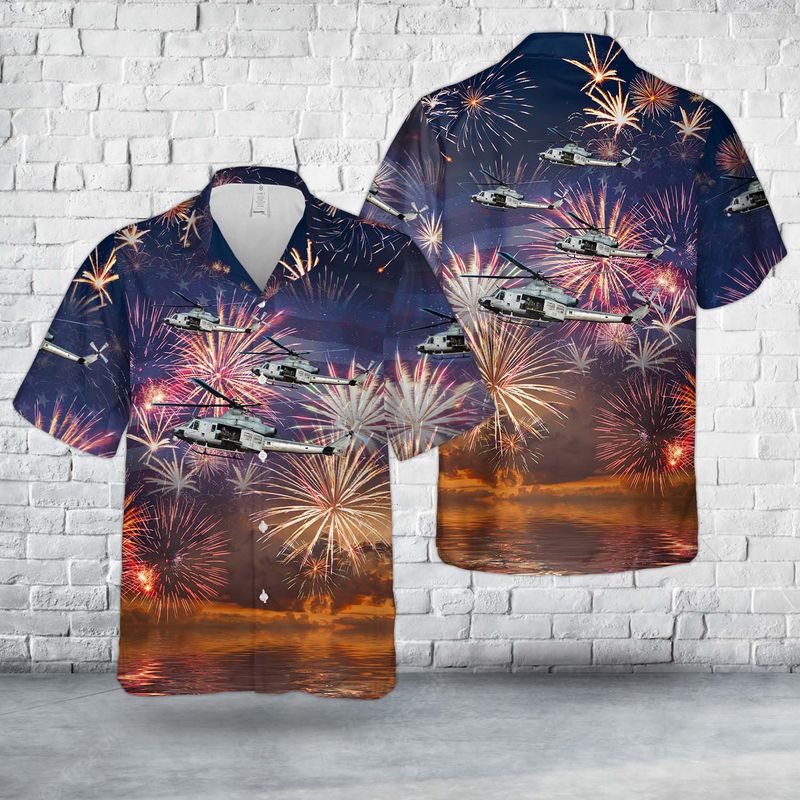 US Marine Bell UH-1Y Venom (450), 4th Of July Hawaiian Shirt HO3311