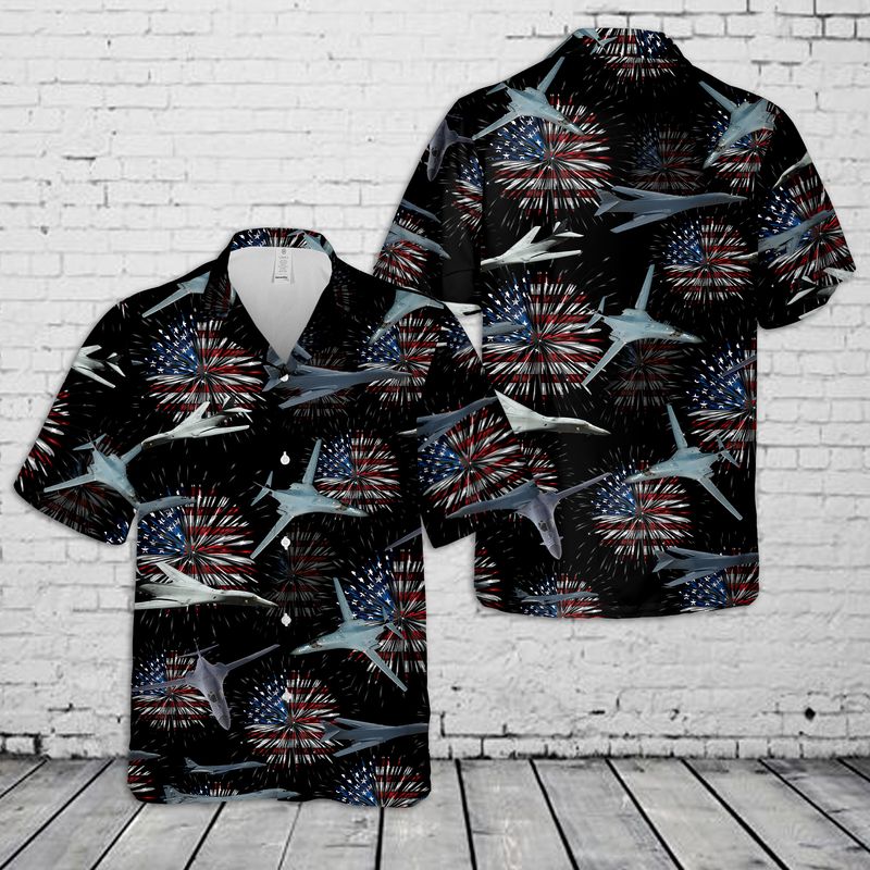 US Air Force Rockwell B-1 Lancer 4th Of July Hawaiian Shirt, Patriotic Hawaiian Shirt for men HO3330