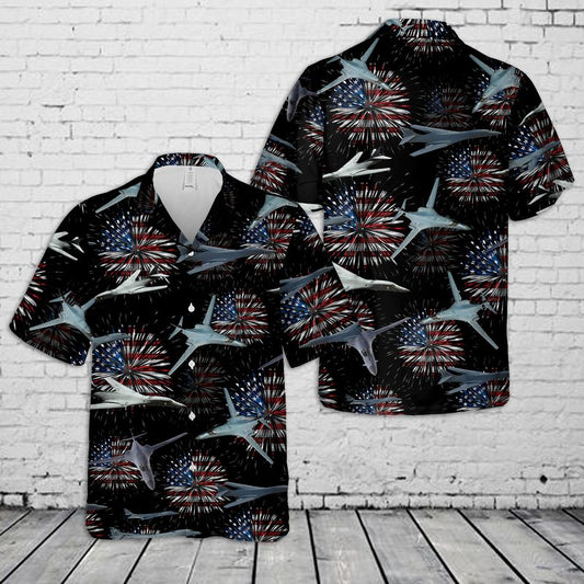 US Air Force Rockwell B-1 Lancer 4th Of July Hawaiian Shirt, Patriotic Hawaiian Shirt for men HO3330