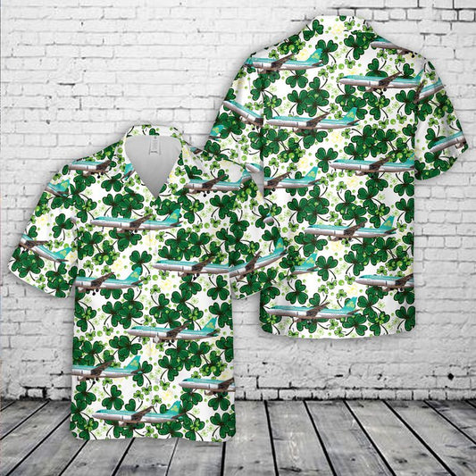 Hawaiian Shirt Gift for Men Dad, Aer Lingus Airbus A320, Saint Patrick's Day Hawaiian Shirt PO0016