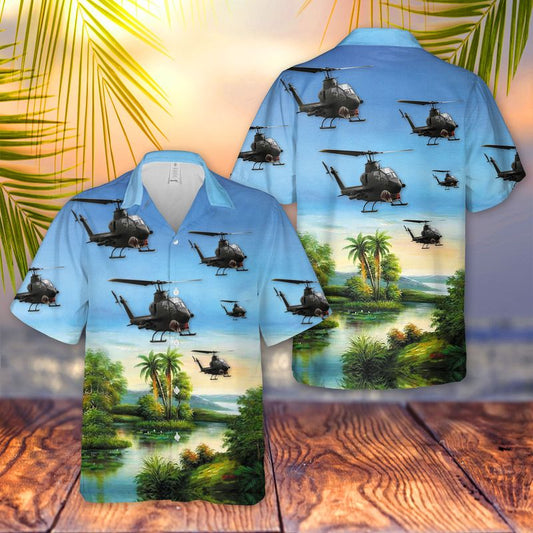 US Army AH-1 Huey Cobra Hawaiian Shirt HO0257