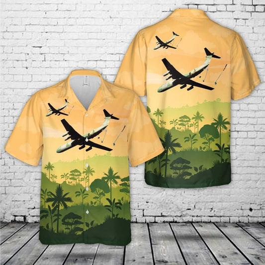 US Air Force 82nd Airborne troops jump from C-141B over Honduras Hawaiian Shirt HO3426