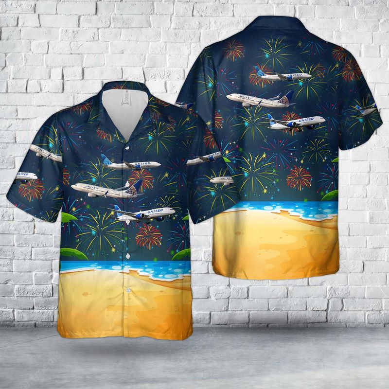 United Airlines Fleet 4th Of July Hawaiian Shirt HO0275