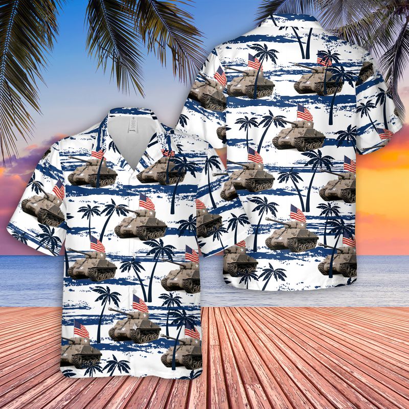 US Army M4A3(76)W HVSS, 4th Of July Hawaiian Shirt HO3315