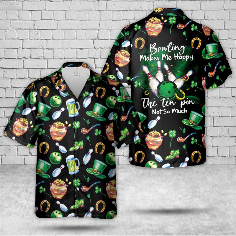 Saint Patrick's Day Bowling Hawaiian Shirt, Hawaiian Shirt for Men Dad PO0035