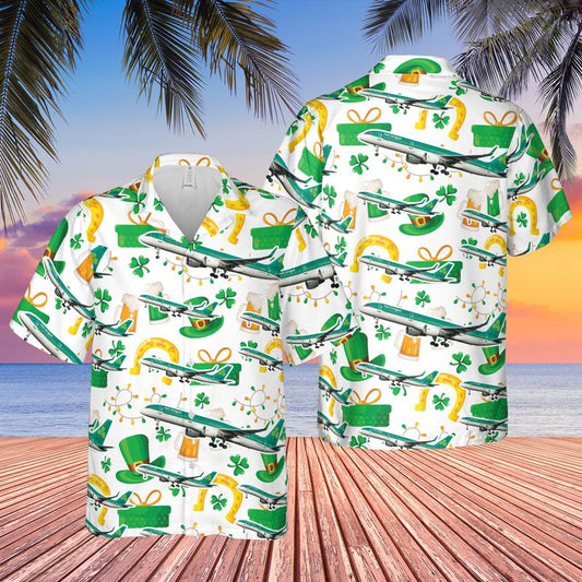 Aer Lingus Boeing 757-200, Gift for Men Dad, Saint Patrick's Day Hawaiian Shirt PO0019