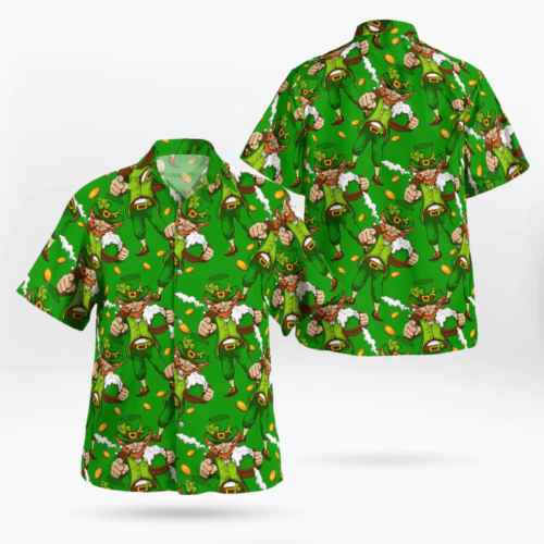 Flamingo And Beer Patrick’s Day Hawaiian Shirt For Men & Women, gift for Patrick's day HO4418