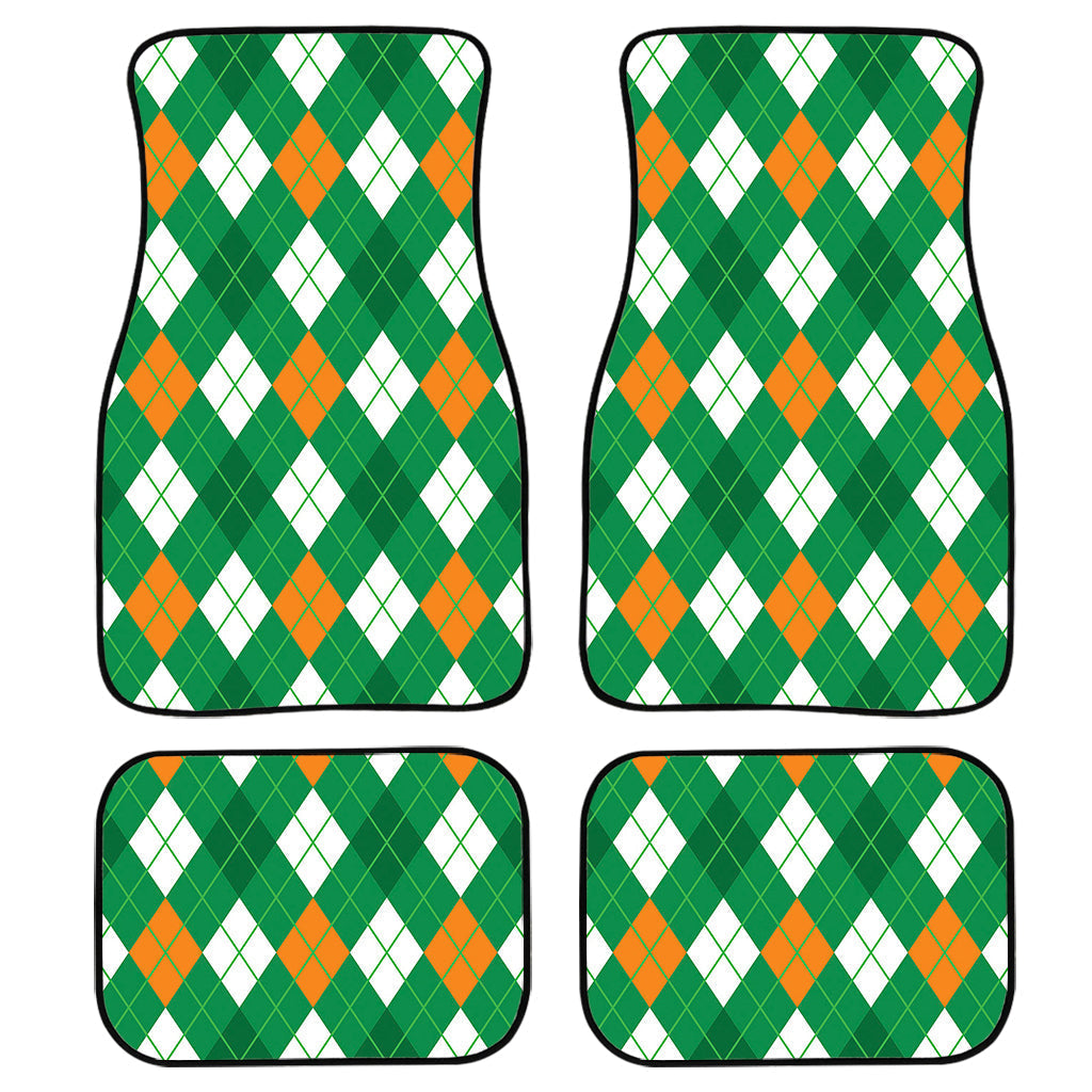 Saint Patrick'S Day Argyle Pattern Print Front And Back Car Floor Mats, Front Car Mat PO0332