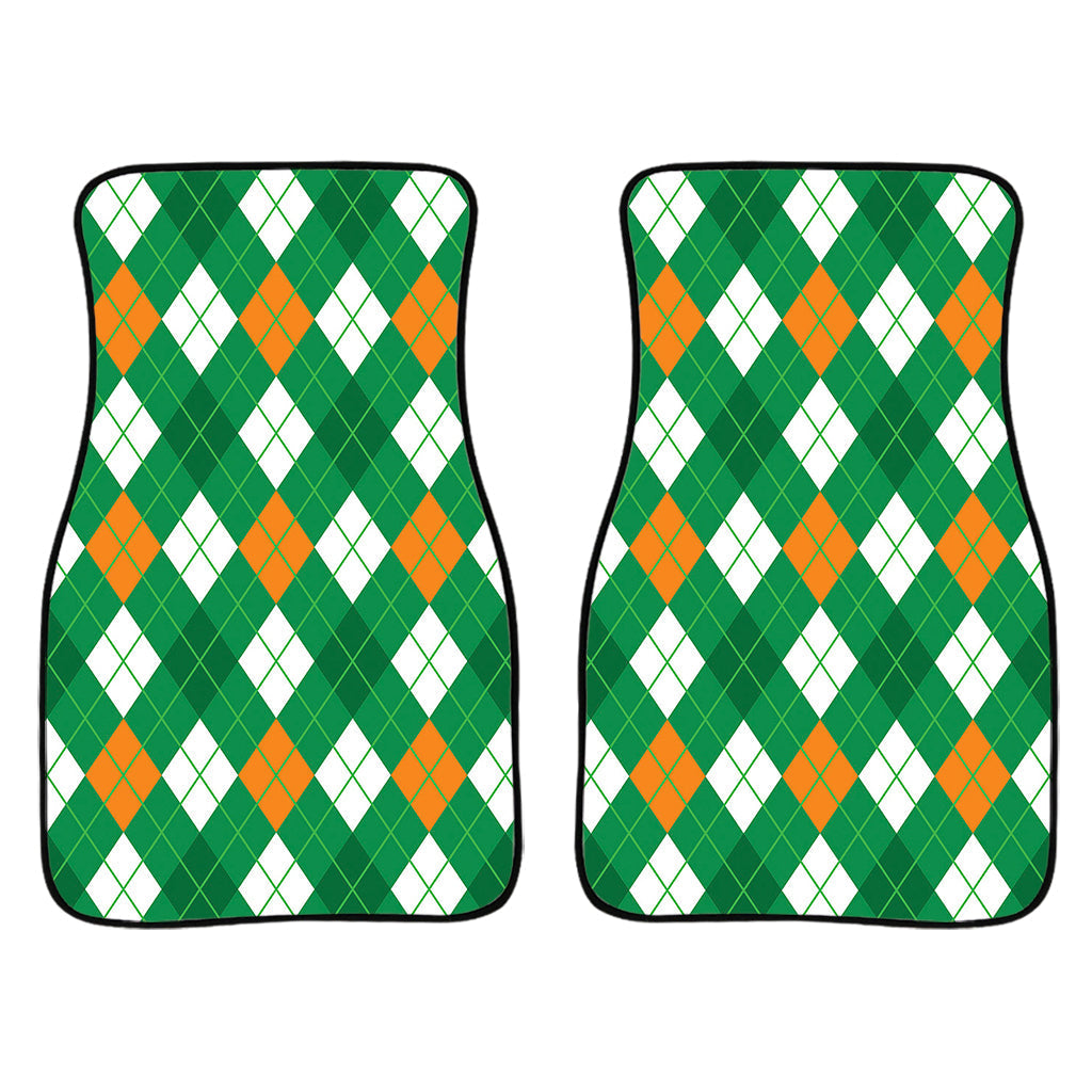 Saint Patrick'S Day Argyle Pattern Print Front And Back Car Floor Mats, Front Car Mat PO0332