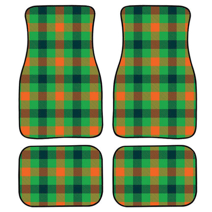 Saint Patrick'S Day Buffalo Plaid Print Front And Back Car Floor Mats, Front Car Mat PO0340