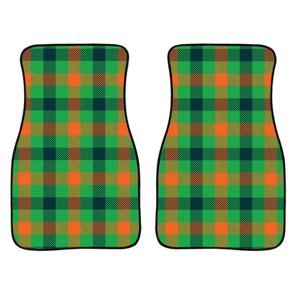 Saint Patrick'S Day Buffalo Plaid Print Front And Back Car Floor Mats, Front Car Mat PO0340