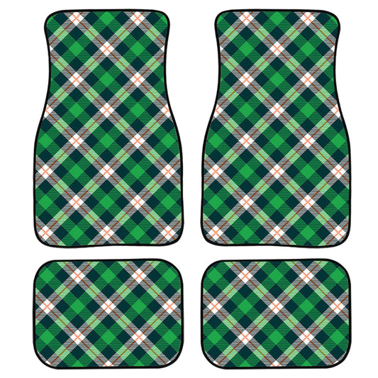 Saint Patrick'S Day Irish Tartan Print Front And Back Car Floor Mats, Front Car Mat PO0338