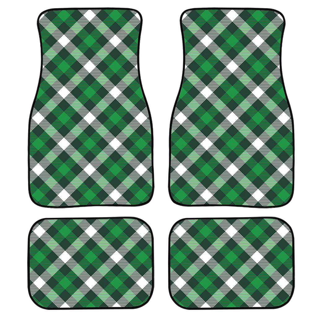 Saint Patrick'S Day Plaid Pattern Print Front And Back Car Floor Mats, Front Car Mat PO0337