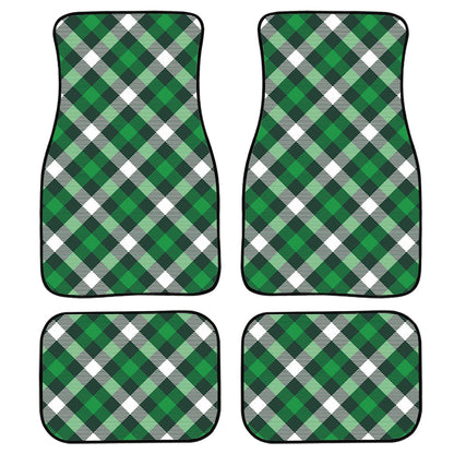 Saint Patrick'S Day Plaid Pattern Print Front And Back Car Floor Mats, Front Car Mat PO0337