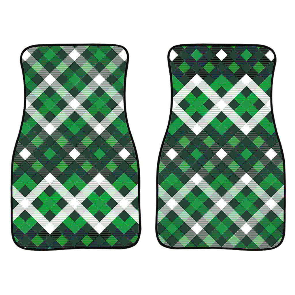 Saint Patrick'S Day Plaid Pattern Print Front And Back Car Floor Mats, Front Car Mat PO0337