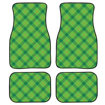 Saint Patrick'S Day Scottish Plaid Print Front And Back Car Floor Mats, Front Car Mat PO0335