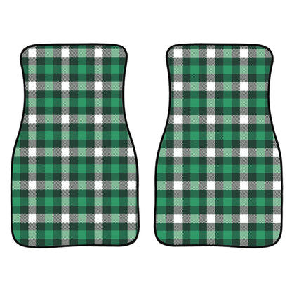 Saint Patrick'S Day Stewart Plaid Print Front And Back Car Floor Mats, Front Car Mat PO0334