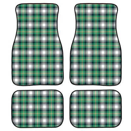 Saint Patrick'S Day Tartan Pattern Print Front And Back Car Floor Mats, Front Car Mat PO0336