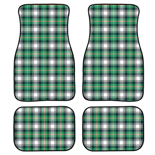 Saint Patrick'S Day Tartan Pattern Print Front And Back Car Floor Mats, Front Car Mat PO0336