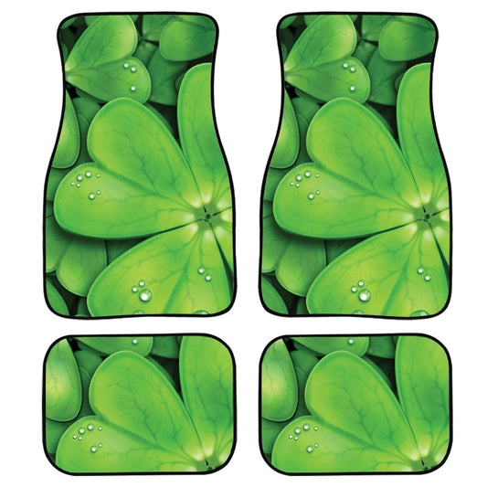 Shamrock Clover St. Patrick'S Day Print Front And Back Car Floor Mats, Front Car Mat PO0328