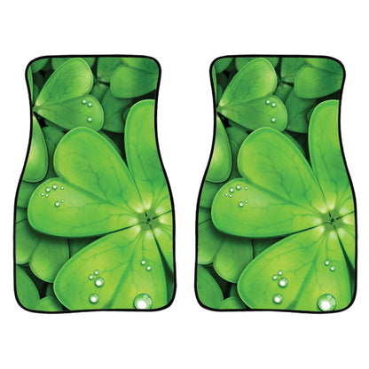 Shamrock Clover St. Patrick'S Day Print Front And Back Car Floor Mats, Front Car Mat PO0328