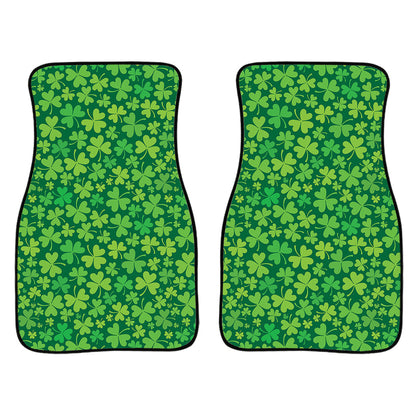 Shamrock Leaf St. Patrick'S Day Print Front And Back Car Floor Mats, Front Car Mat PO0331