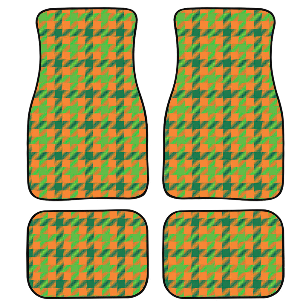 Shamrock Plaid Saint Patrick'S Day Print Front And Back Car Floor Mats, Front Car Mat PO0326