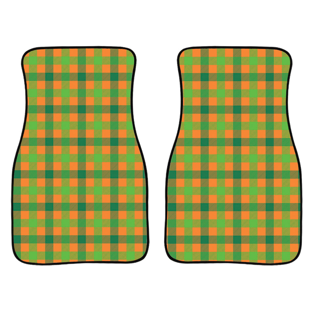 Shamrock Plaid Saint Patrick'S Day Print Front And Back Car Floor Mats, Front Car Mat PO0326