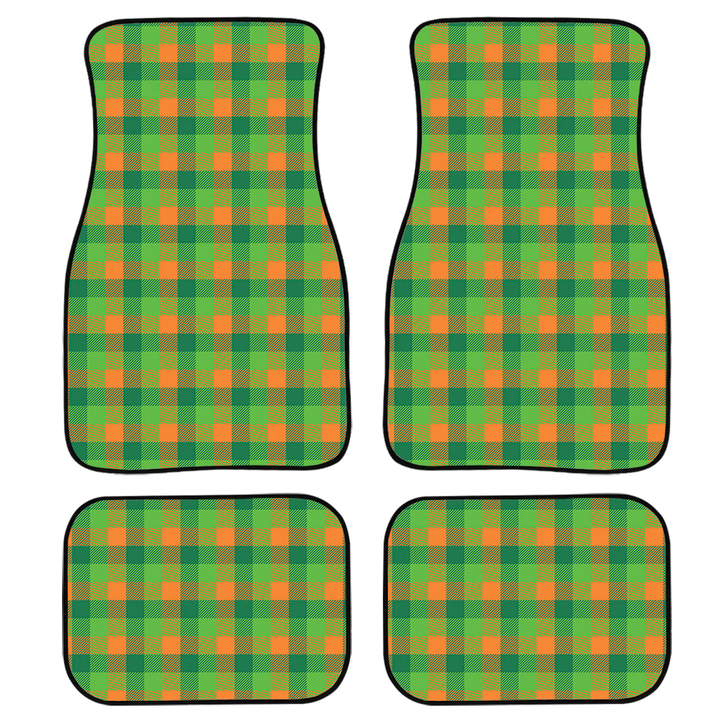 Shamrock Plaid St. Patrick'S Day Print Front And Back Car Floor Mats, Front Car Mat PO0327