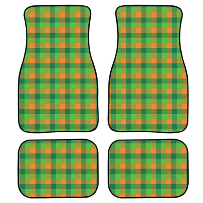 Shamrock Plaid St. Patrick'S Day Print Front And Back Car Floor Mats, Front Car Mat PO0327