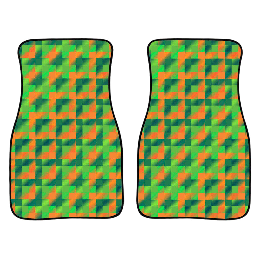 Shamrock Plaid St. Patrick'S Day Print Front And Back Car Floor Mats, Front Car Mat PO0327