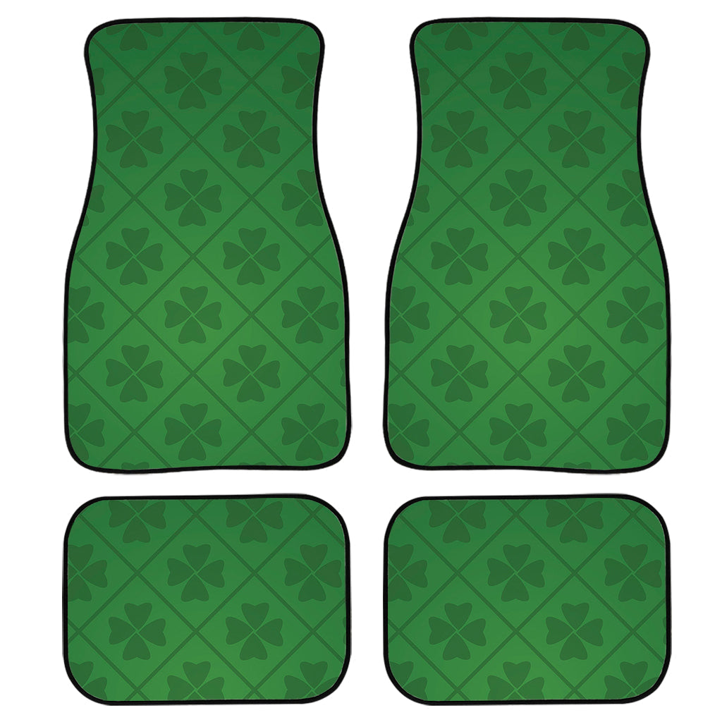 Shamrock St. Patrick'S Day Pattern Print Front And Back Car Floor Mats, Front Car Mat PO0330