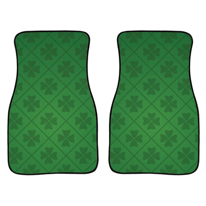 Shamrock St. Patrick'S Day Pattern Print Front And Back Car Floor Mats, Front Car Mat PO0330