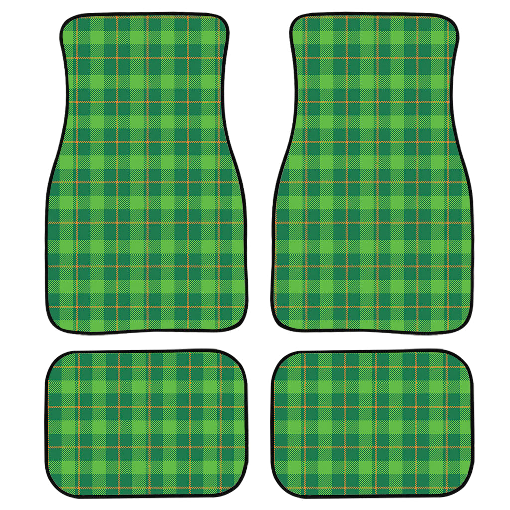 Shamrock Tartan St. Patrick'S Day Print Front And Back Car Floor Mats, Front Car Mat PO0329